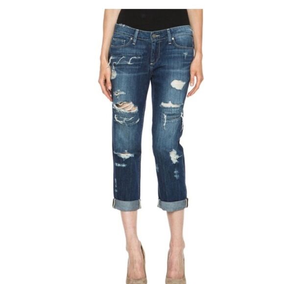 Paige Sz 32 JAMES CROP Willa JEANS super distressed / destroyed - Picture 16 of 16